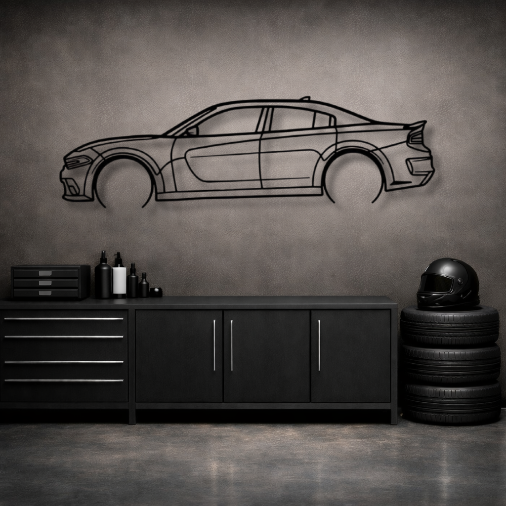 Dodge Charger Hellcat Widebody Metal Wall Art