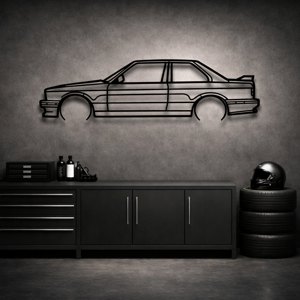 BMW E30 M3 Metal Wall Art